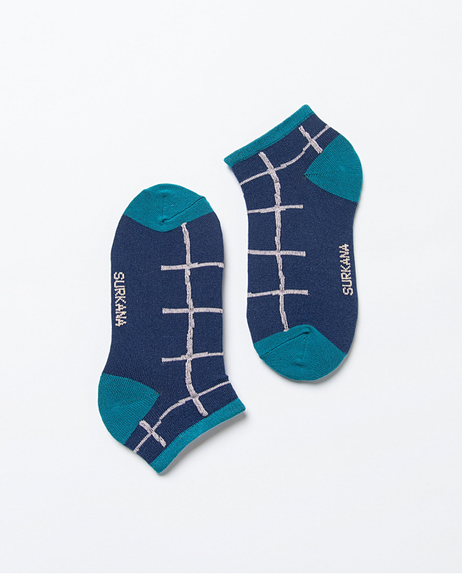 Short textured socks Navy blue