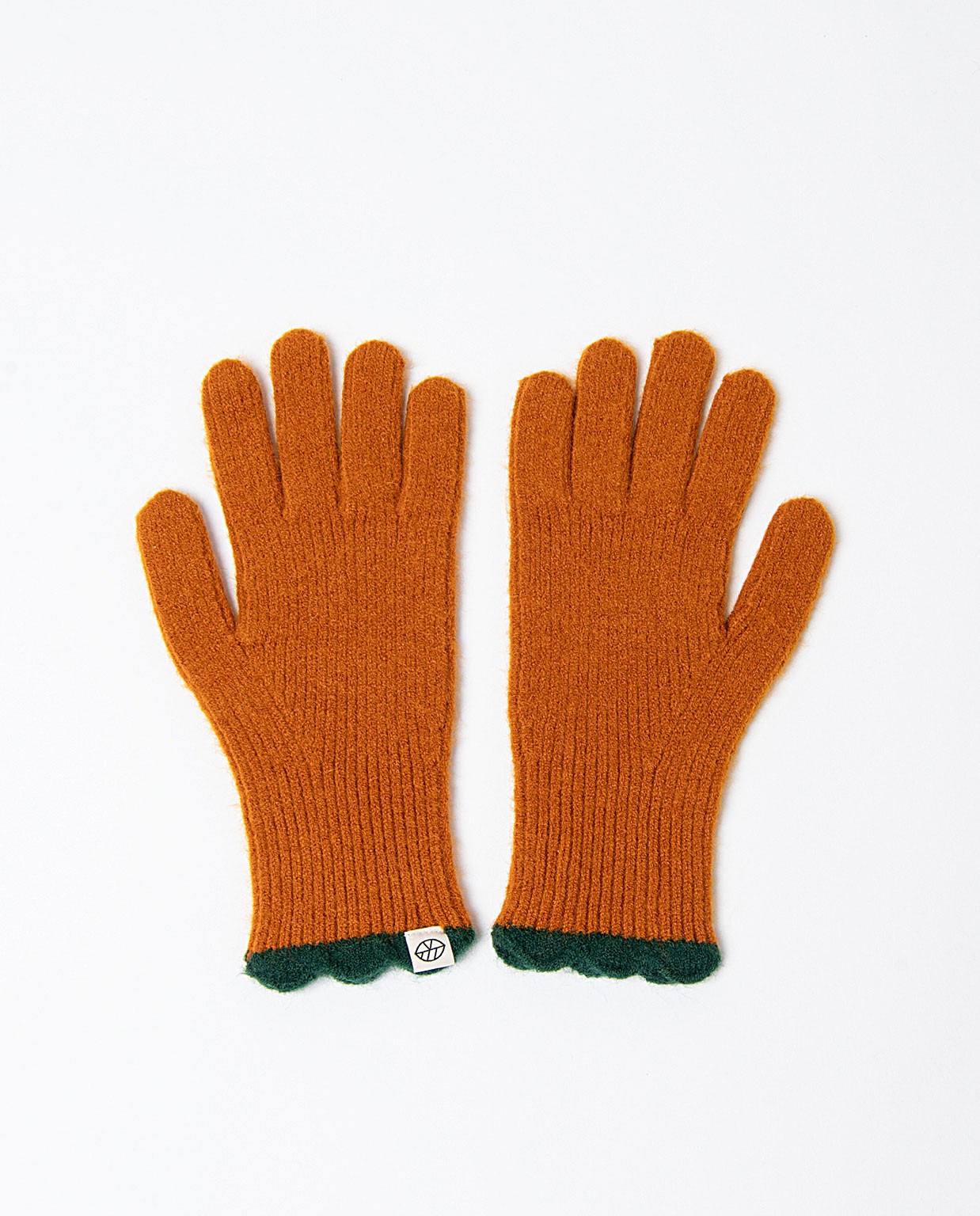 Tricot gloves with contrasting piping Light Tile