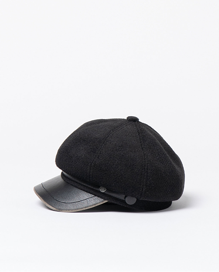 Cappello stile newsboy con visiera rigida Nero