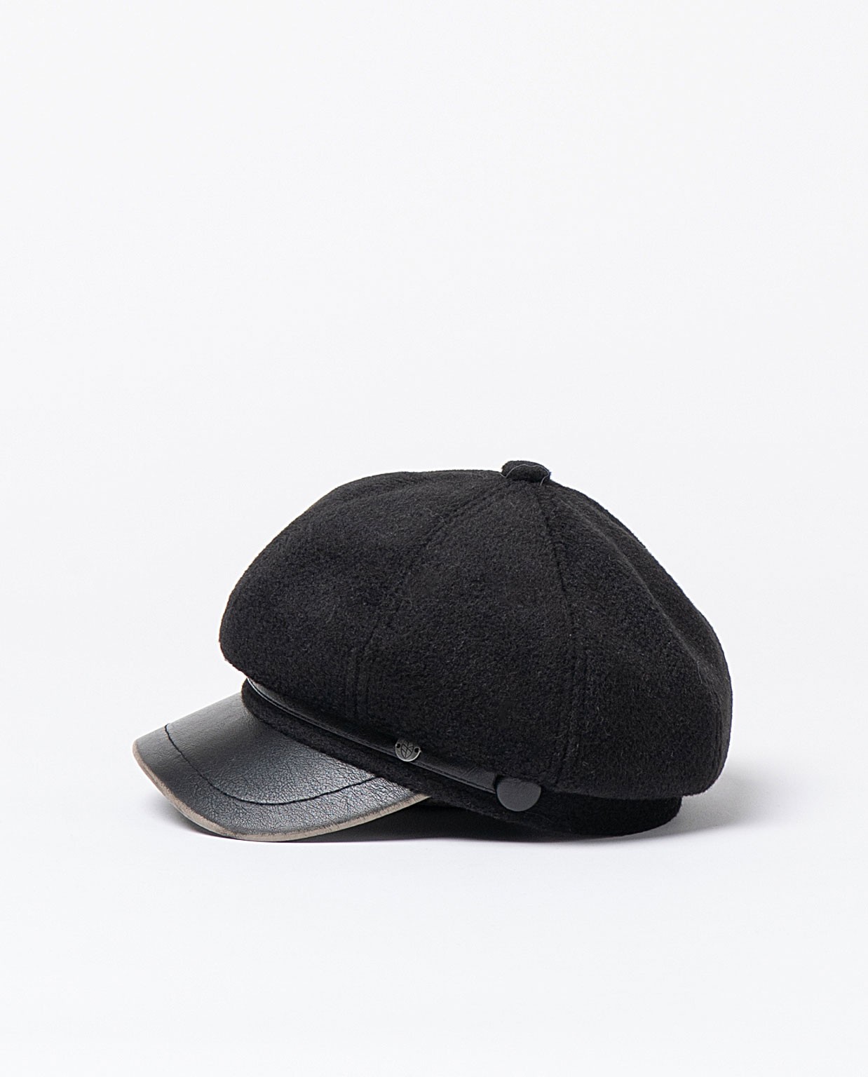 Casquette style Newsboy avec visière rigide Noir