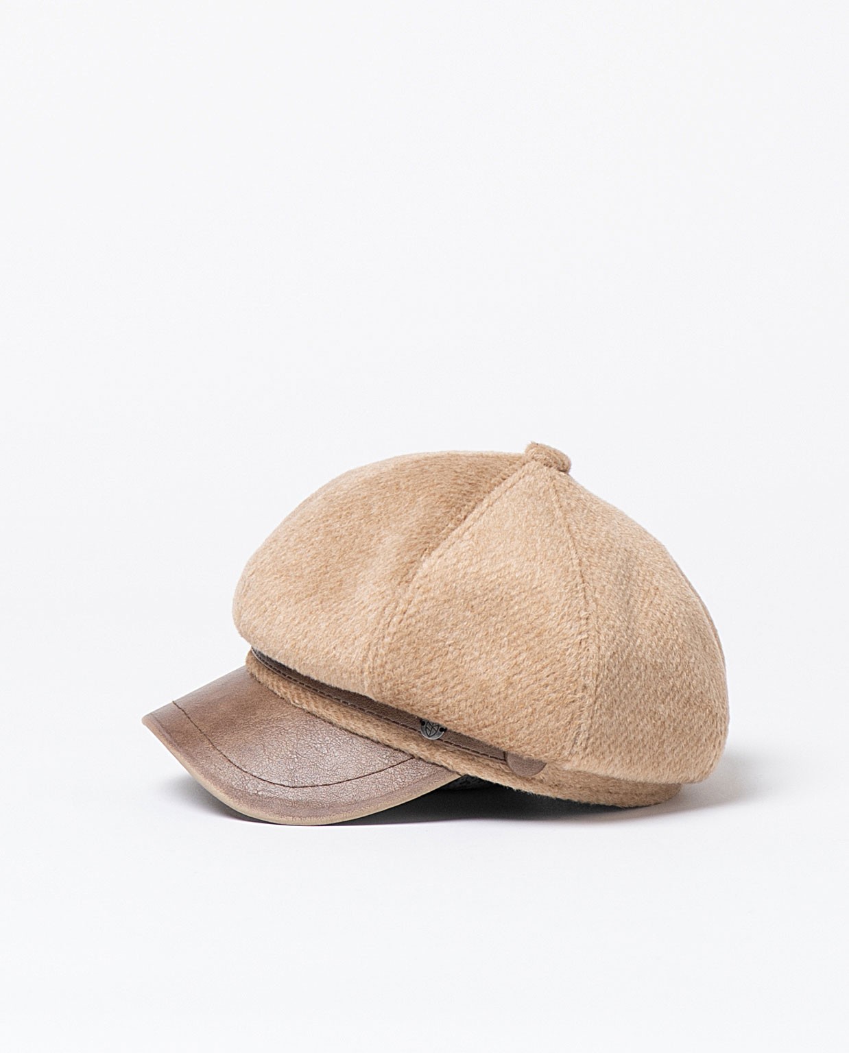 Casquette style Newsboy avec visière rigide Écru