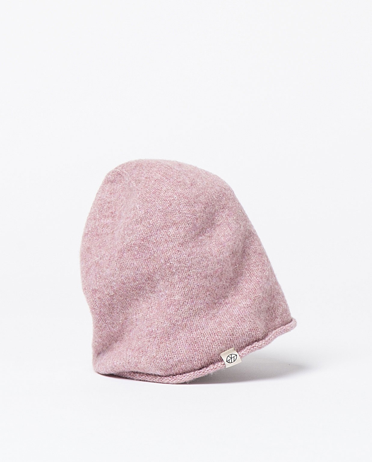 Berretto tricot liscio con un tocco di fantasia Rosa pallido