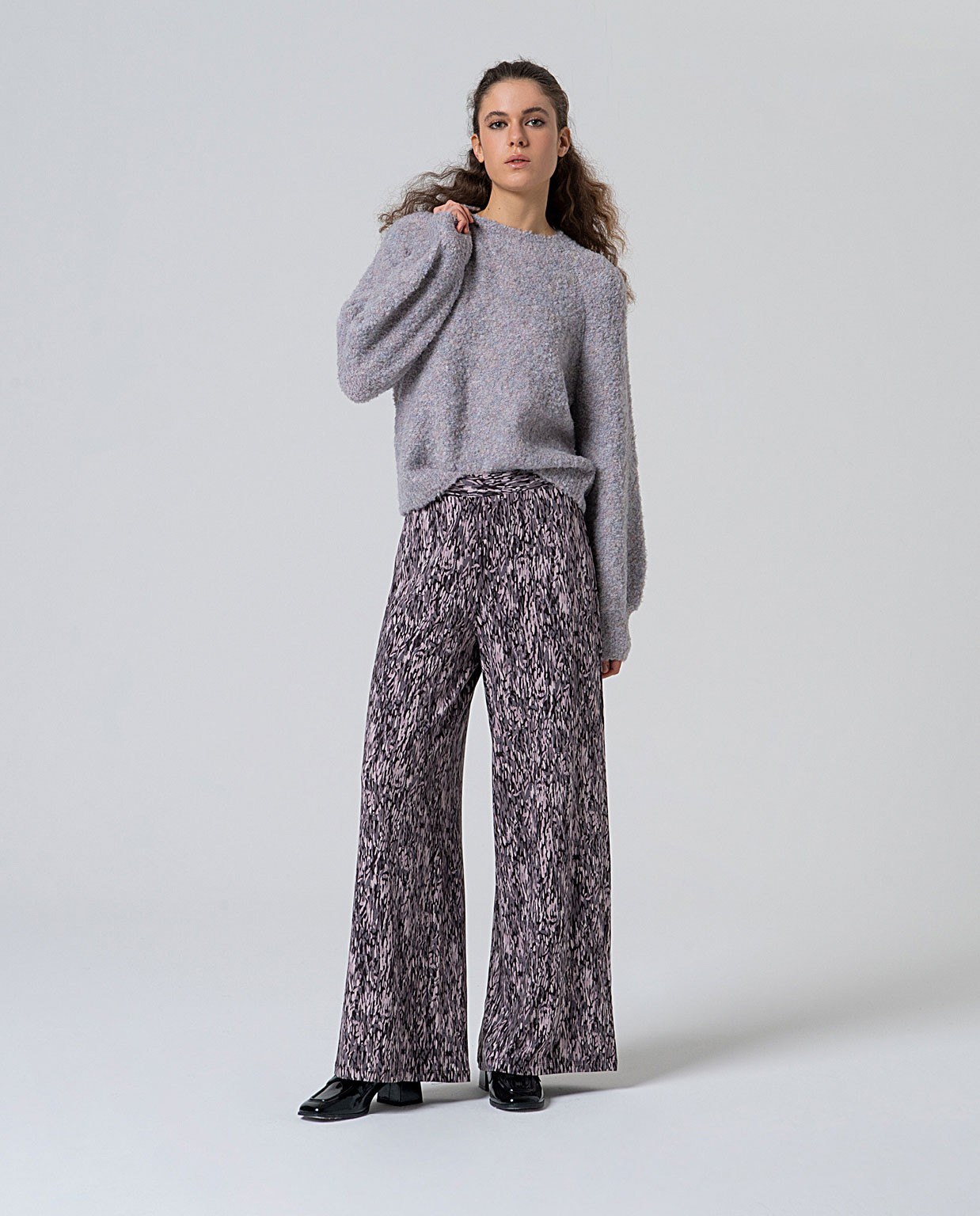 Ecovero viscose flowing pants Grey