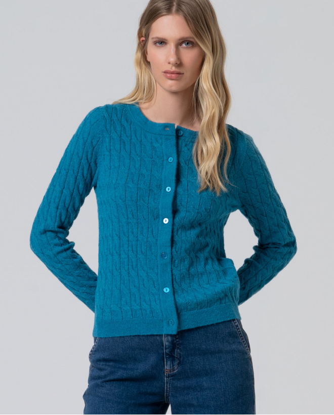 Cardigan corto in maglia a...