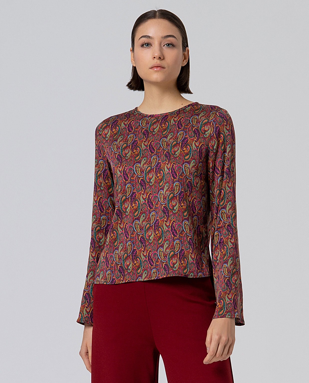 Camicetta fluida con stampa paisley Multi