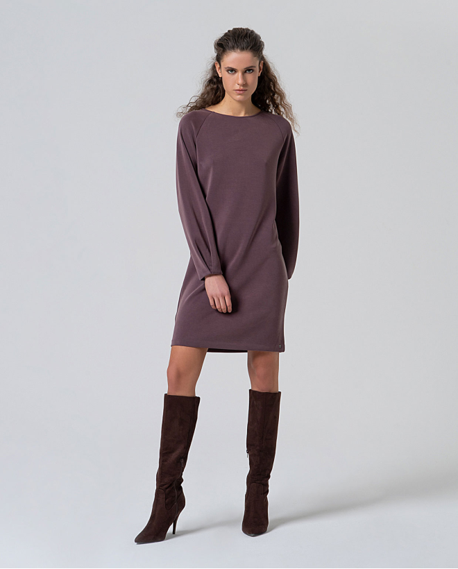 Short oversize modal dress Blueberry