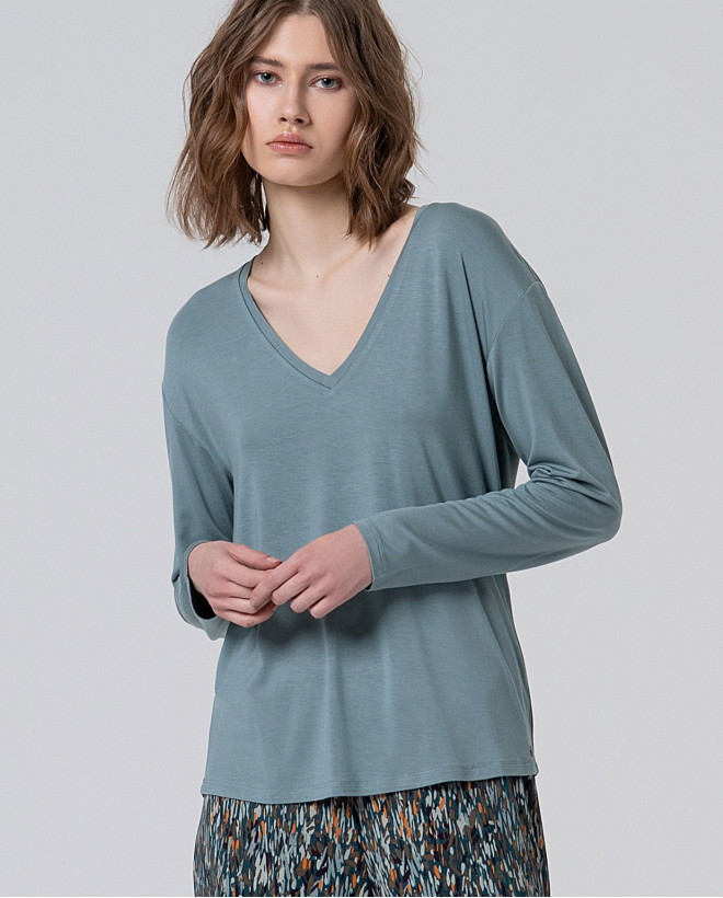 Camiseta escote V de...
