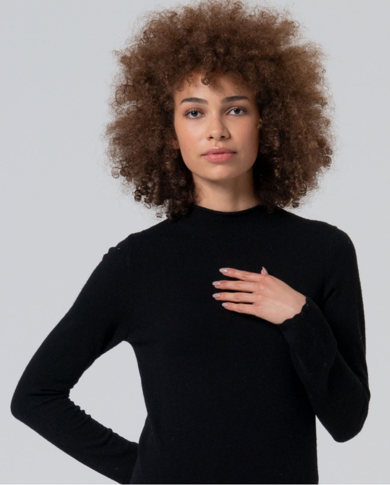 Pull tricoté col perkins Noir