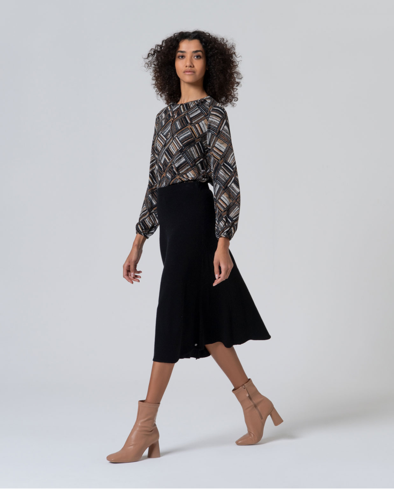 Jupe en tricot uni Noir