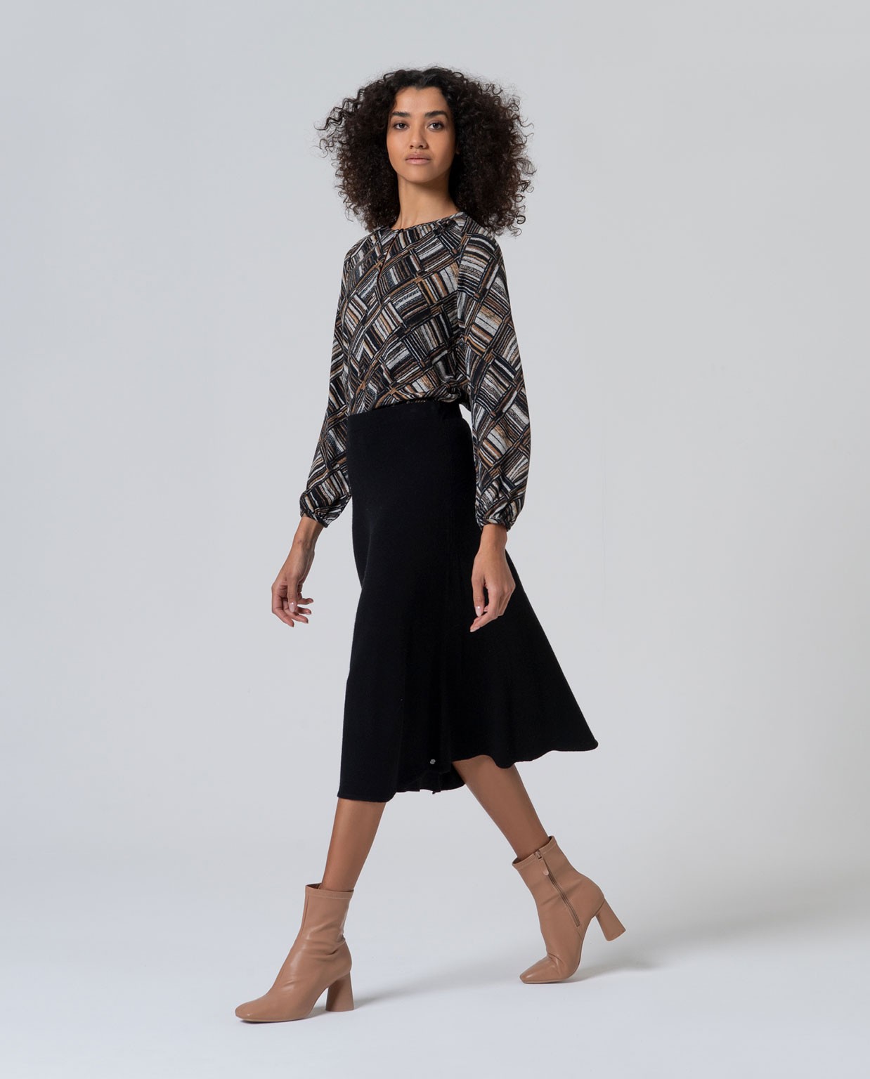 Jupe en tricot uni Noir