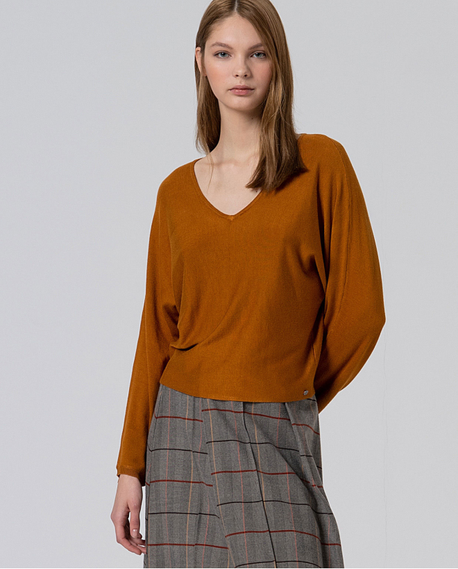 Pullover giapponese con maniche larghe Ocre