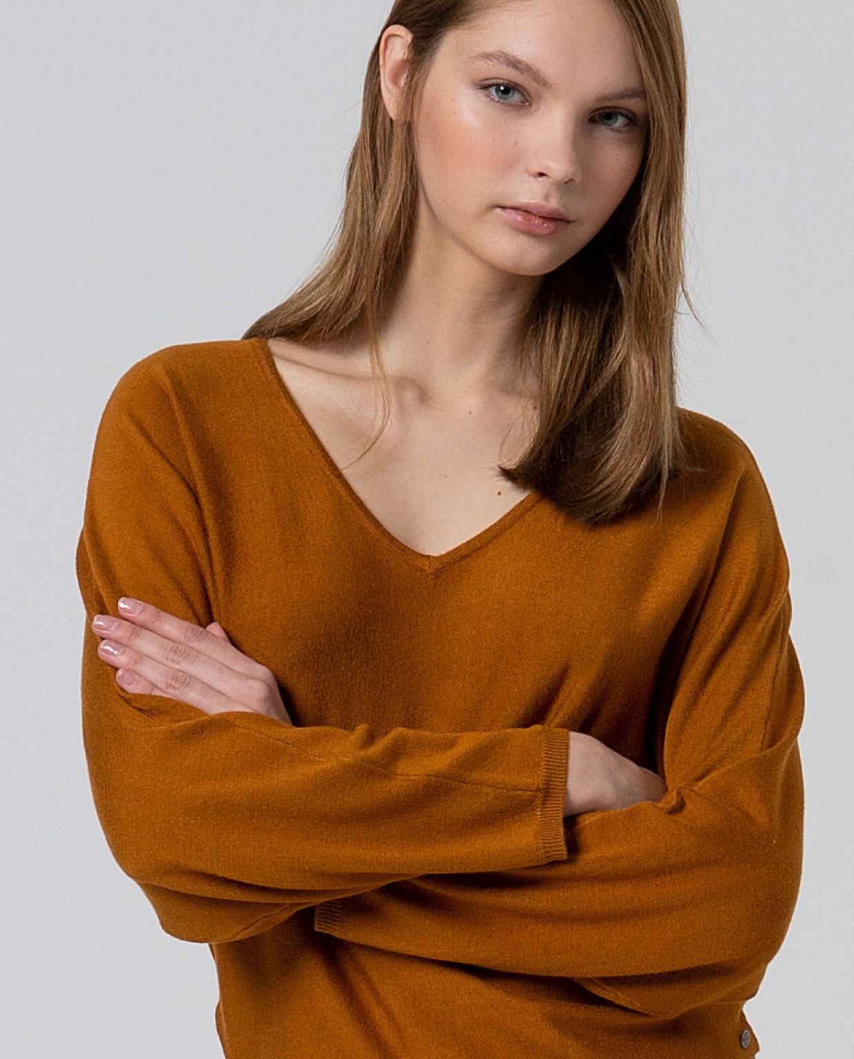 Pullover giapponese con maniche larghe Ocre