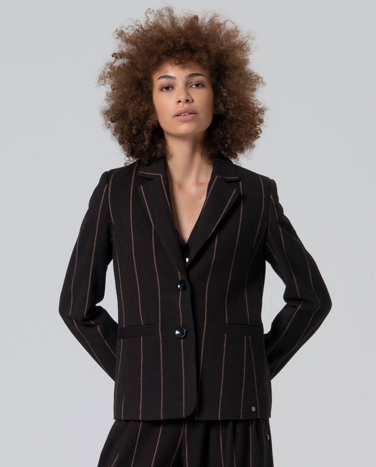 Blazer à rayures Marron