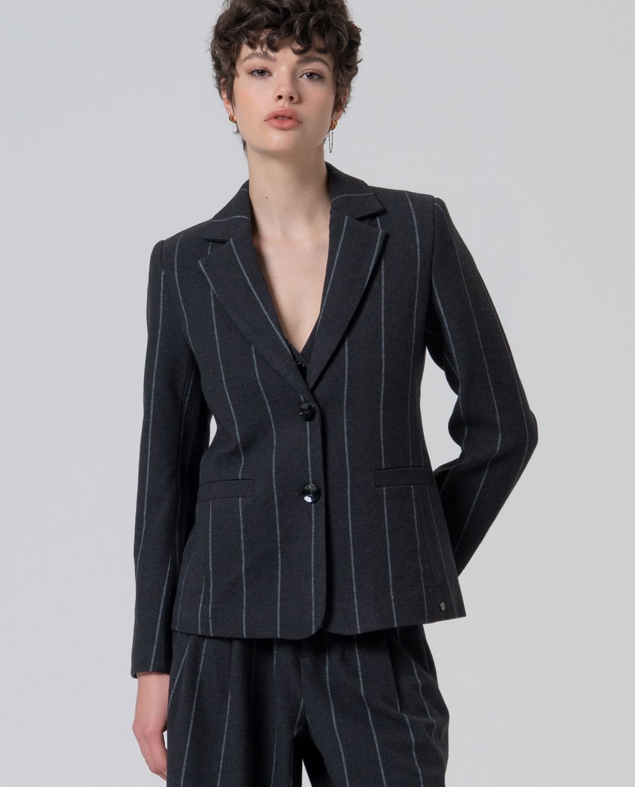 Blazer à rayures Gris foncé