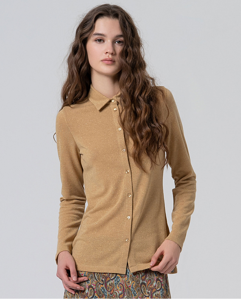 Camicia in lurex stretch Oro
