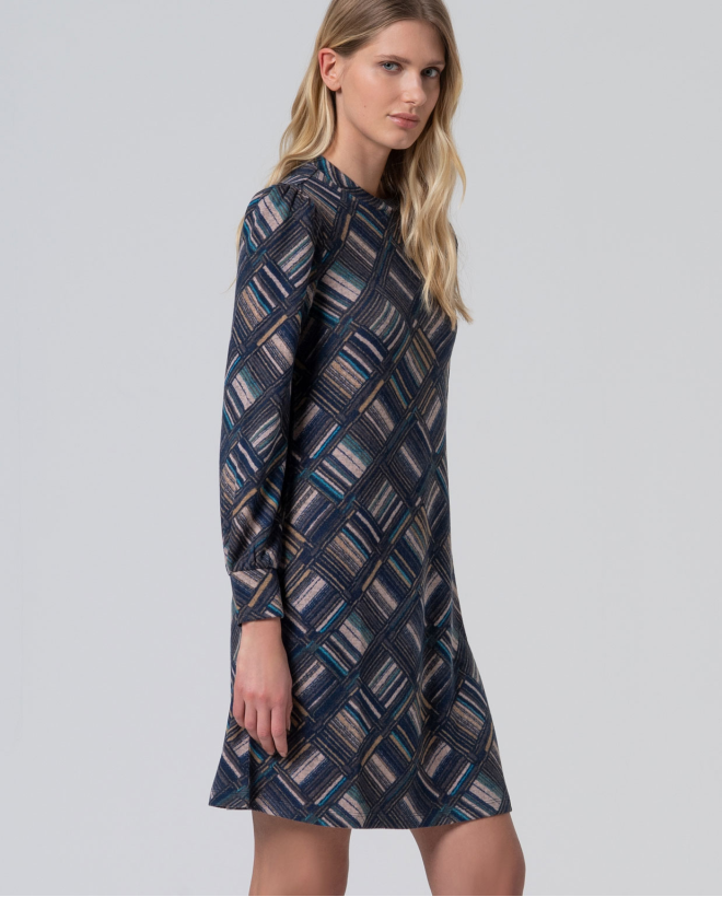 Robe courte géométrique Bleu