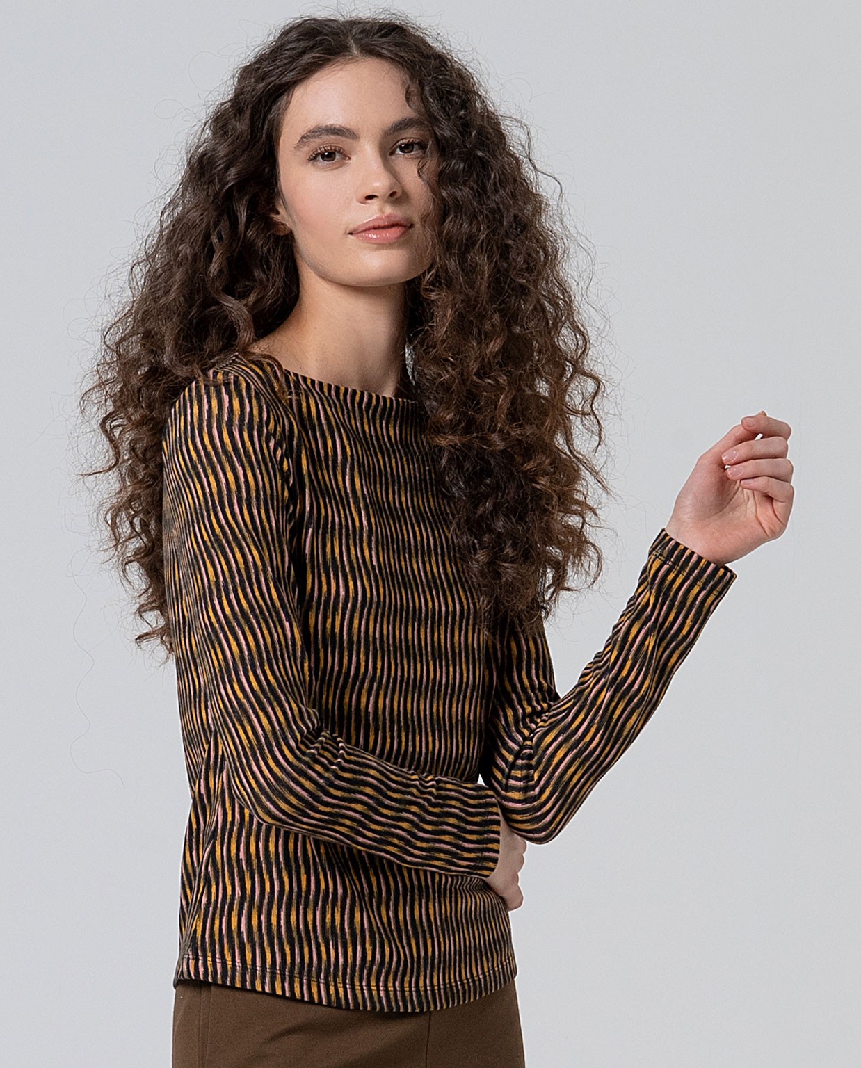 T-shirt stretch con stampa a onde Verde