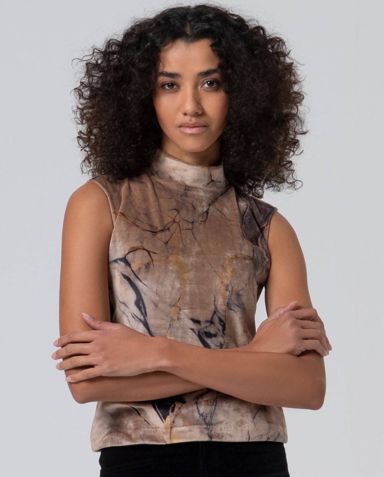 Velvet sleeveless top Multi