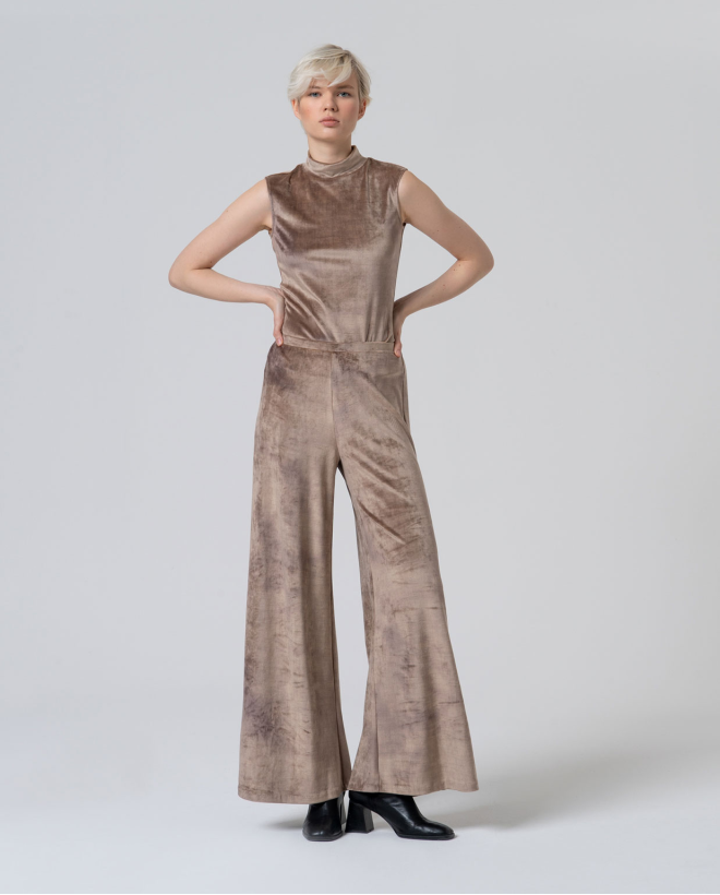 Pantalon évasé effet...