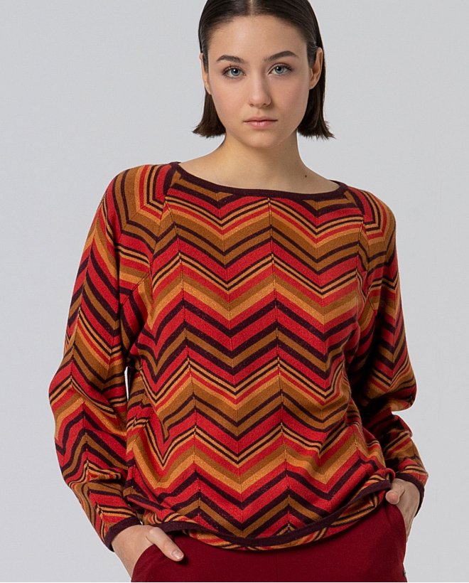 Maglia in lurex Bordeaux