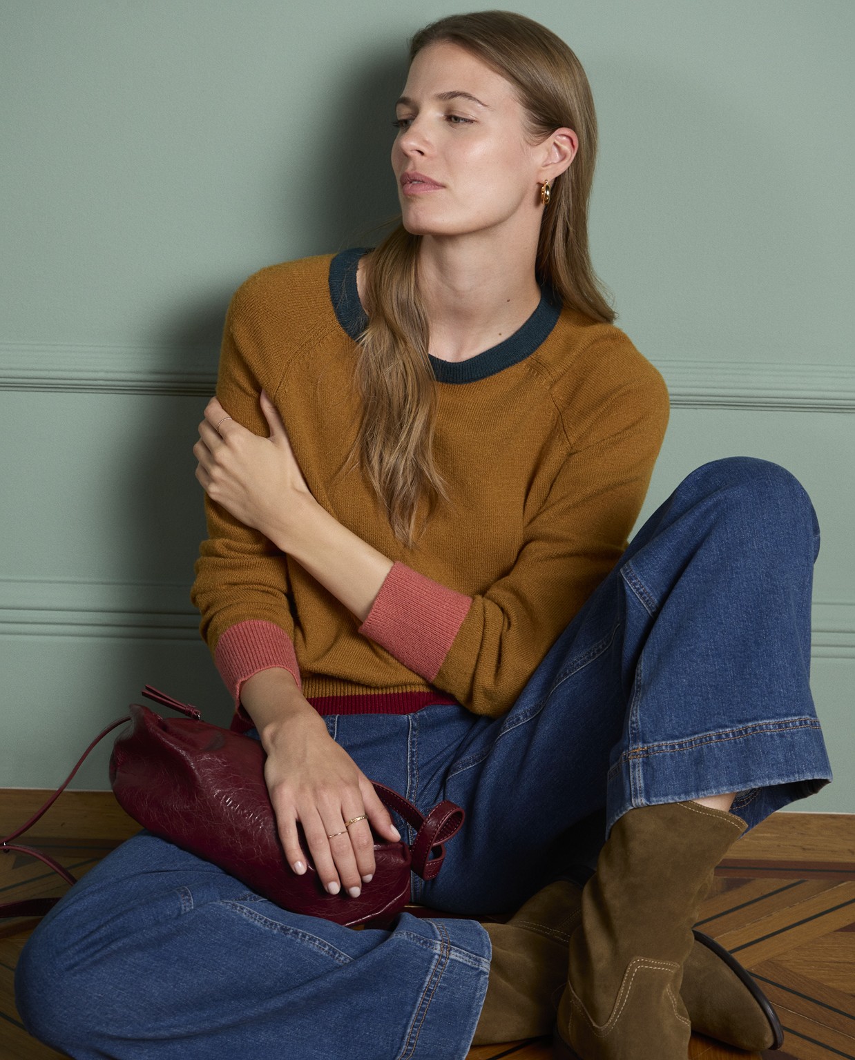 Maglia con dettagli a contrasto Camel