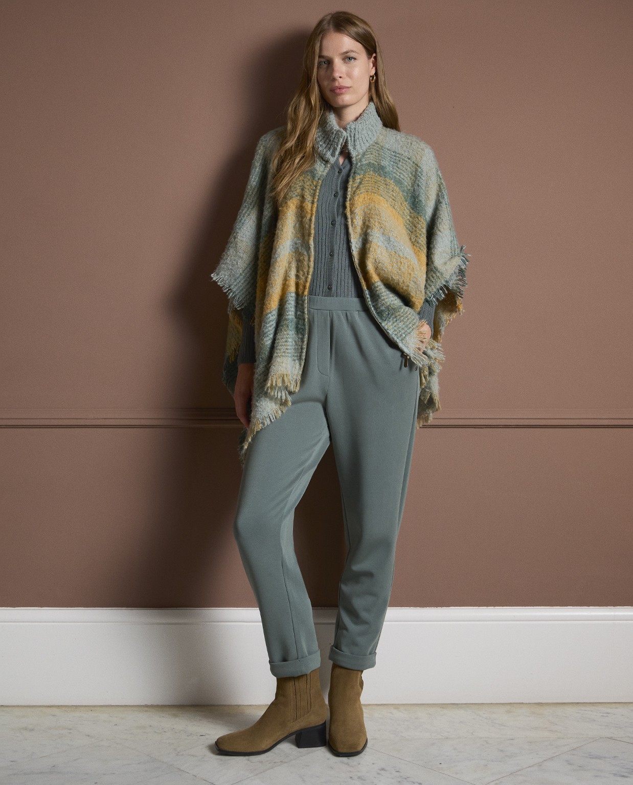 Pantaloni jogger in modal senza zip Blu acciaio