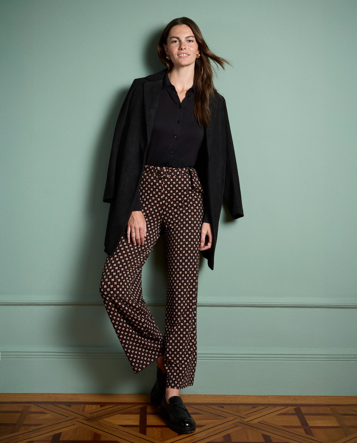 Cappotto oversize effetto velluto Nero