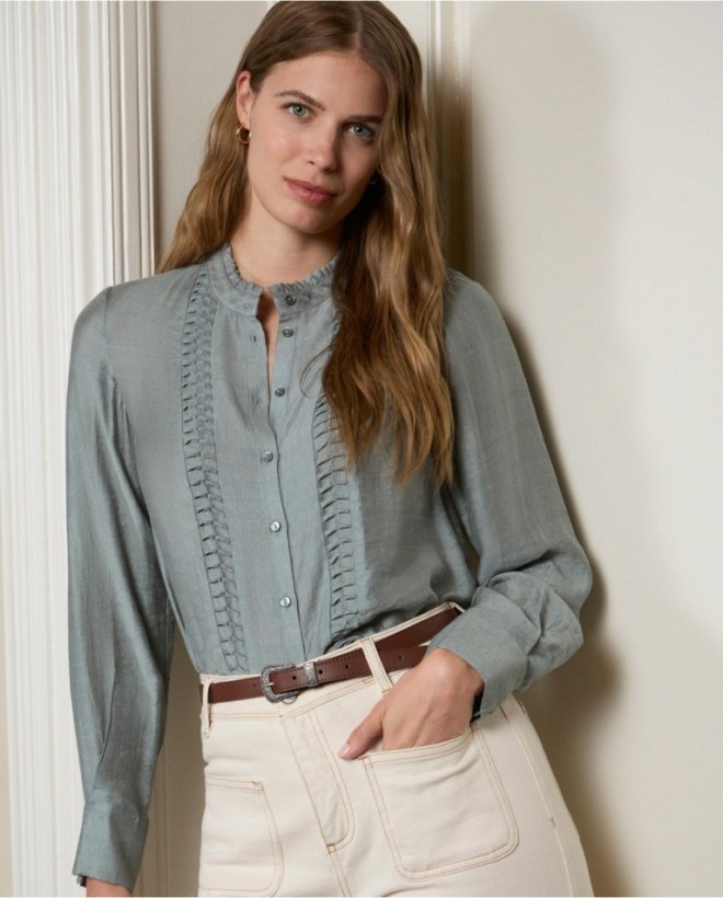 Blusa fluida de viscosa con...