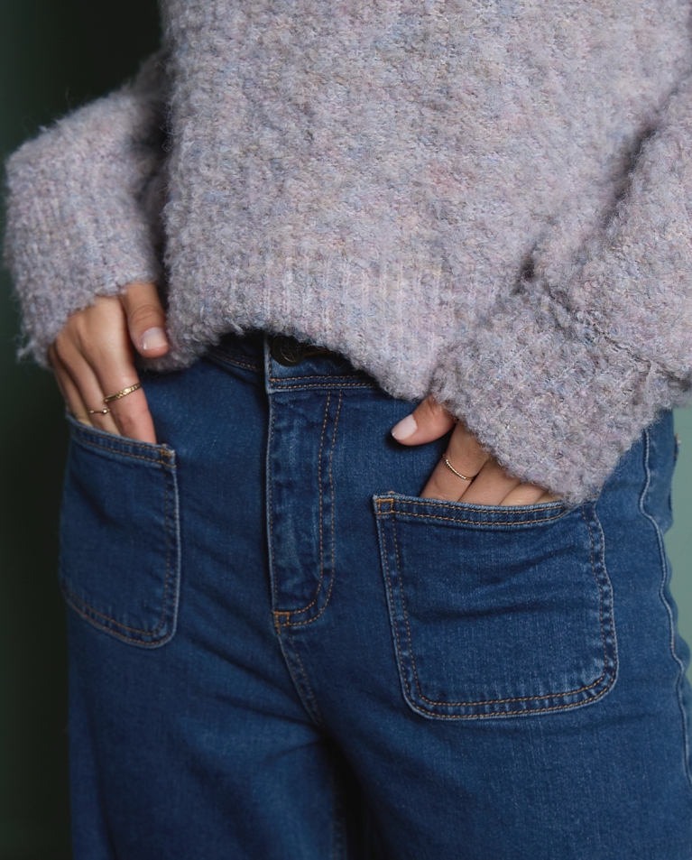 Flare cut denim pants Indigo