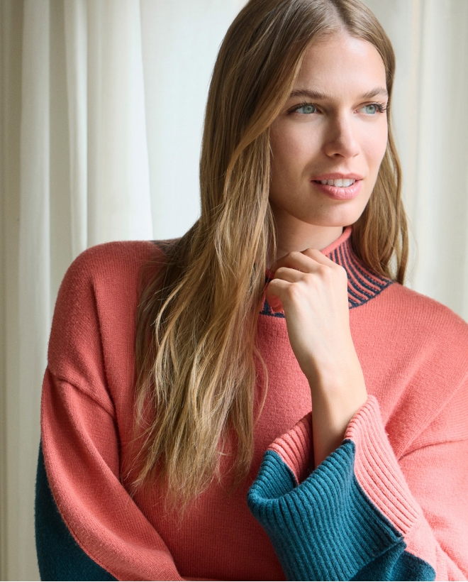 Two-tone sweater with...