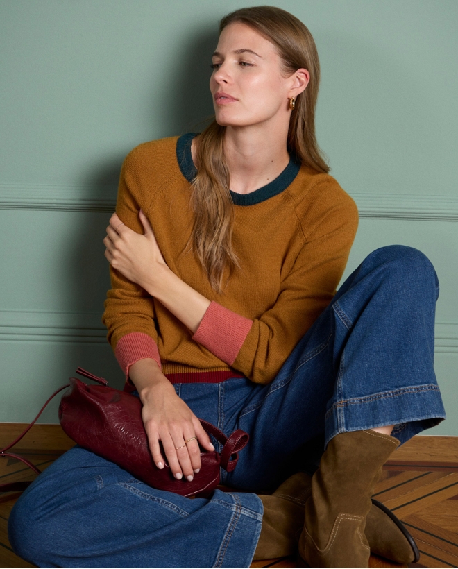 Knit sweater with...