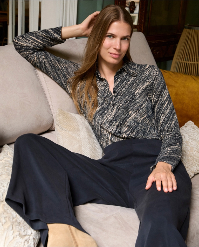 Pantaloni larghi in modal senza zip Nero