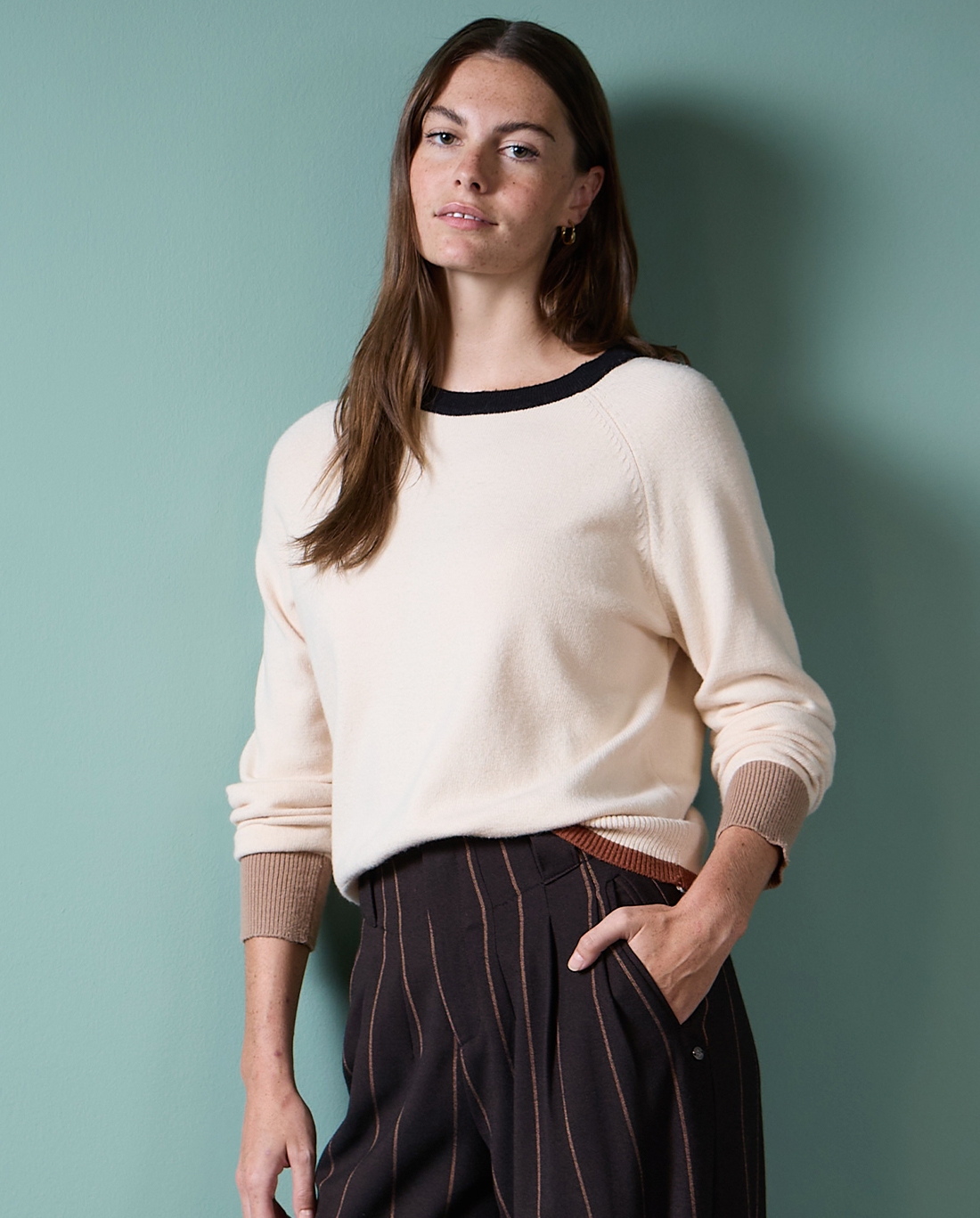 Maglia con dettagli a contrasto Crudo