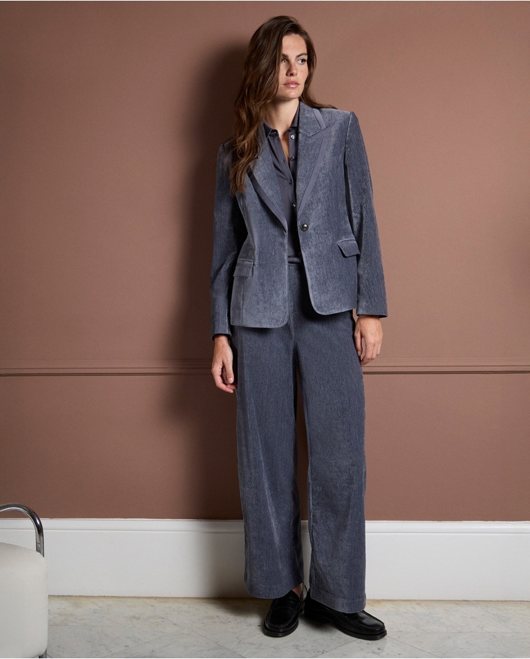 Oversize velvet effect pants Grey
