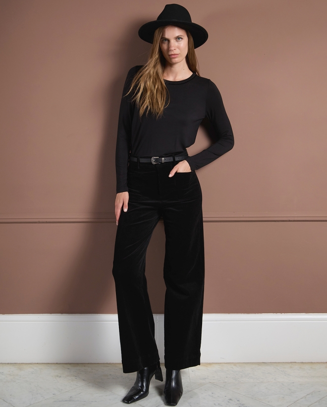Pantalon large en velours...