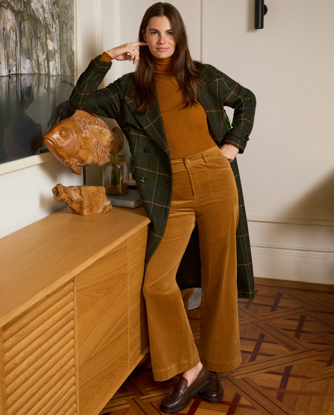 Corduroy wide leg pants Mustard