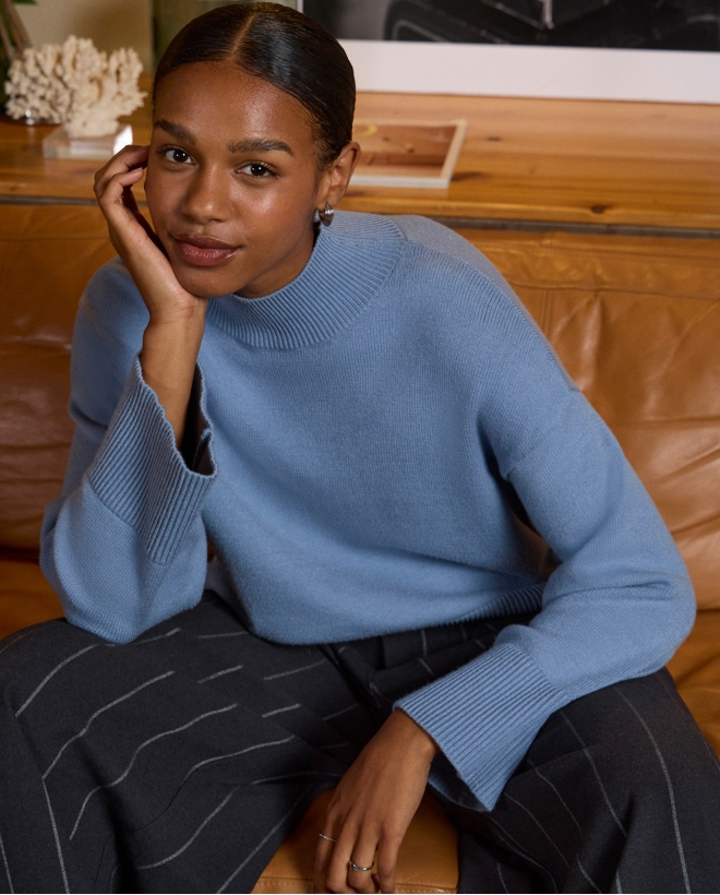 Soft sweater with flared...