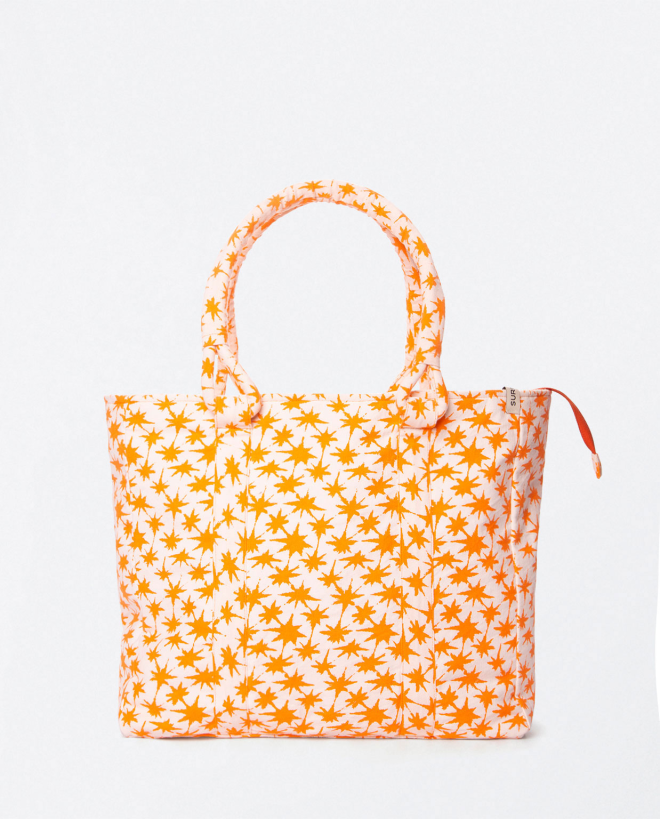 Cotton beach bag. Big handles. Orange