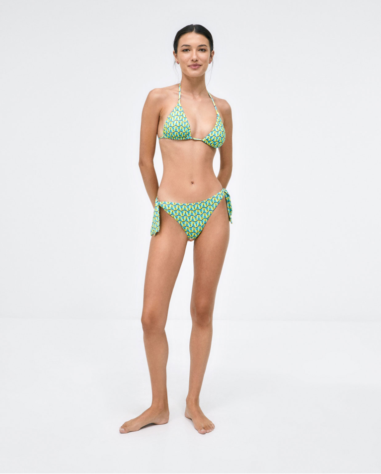 Top bikini triángulo de finas. Estampado Verde Tallas S Color Verde