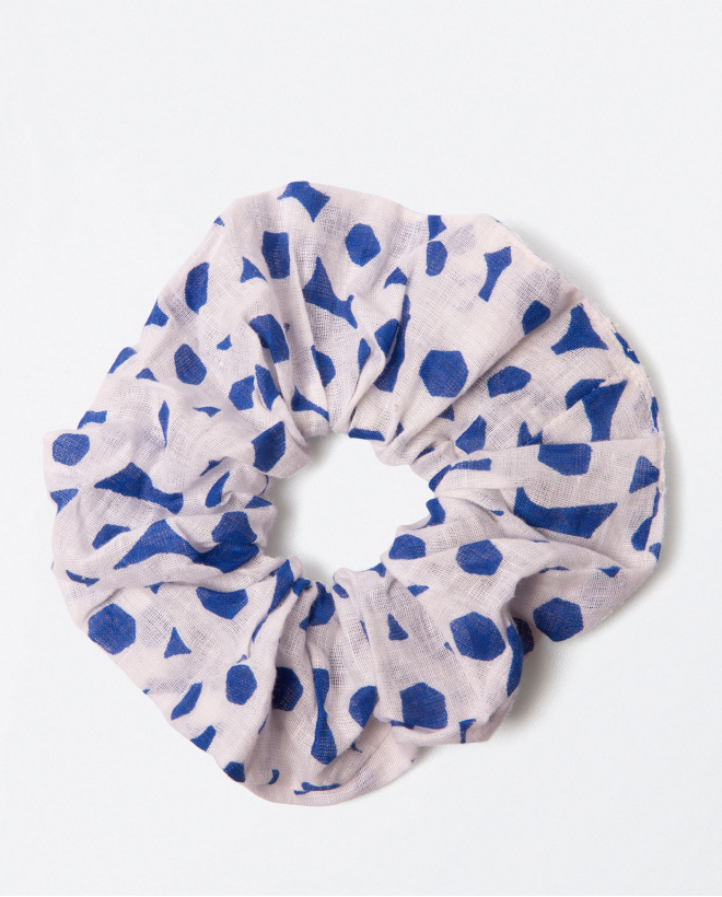 Printed scrunchie Blue