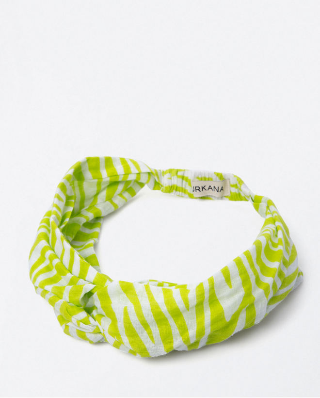 Printed wide headband Green