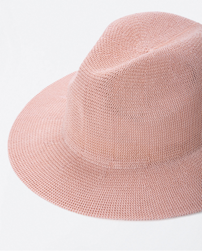 Plain. raffia fedora hat Pink