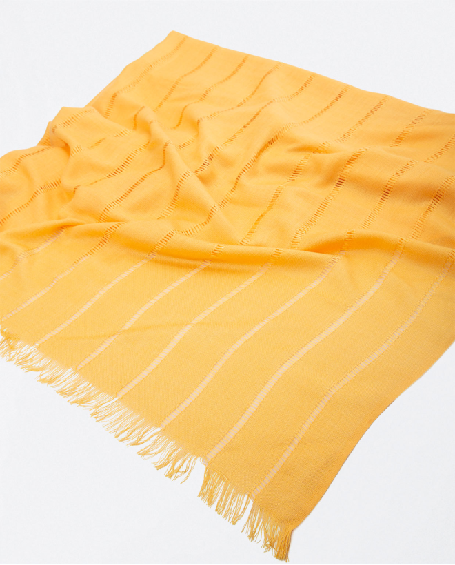  plain plain sarong scarf with fringes Yellow