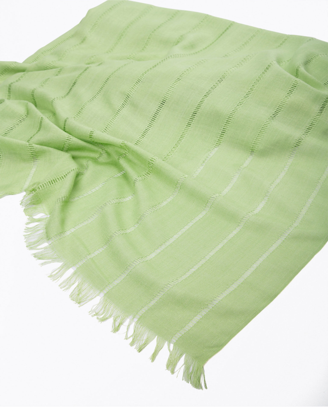 Fringed plain green sarong...