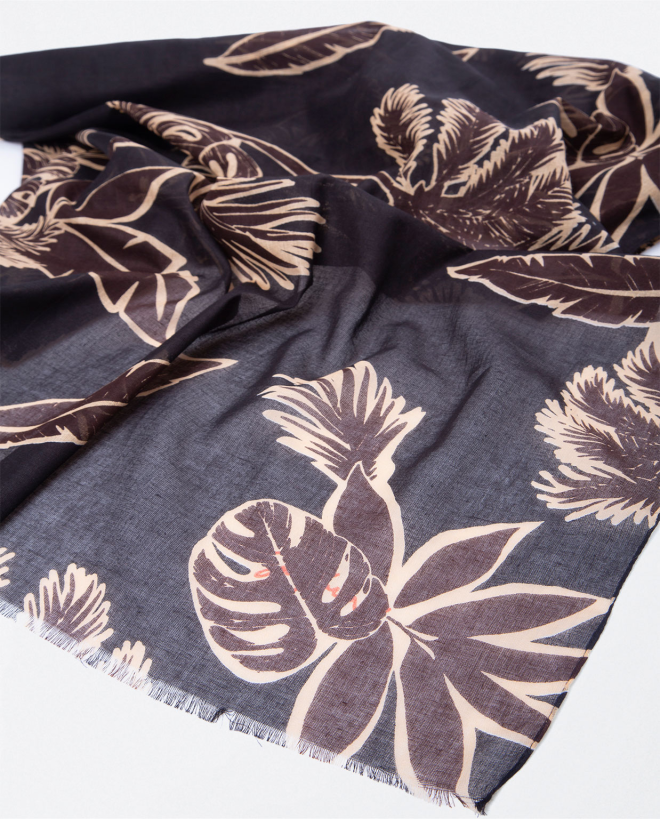 Black floral print sarong...