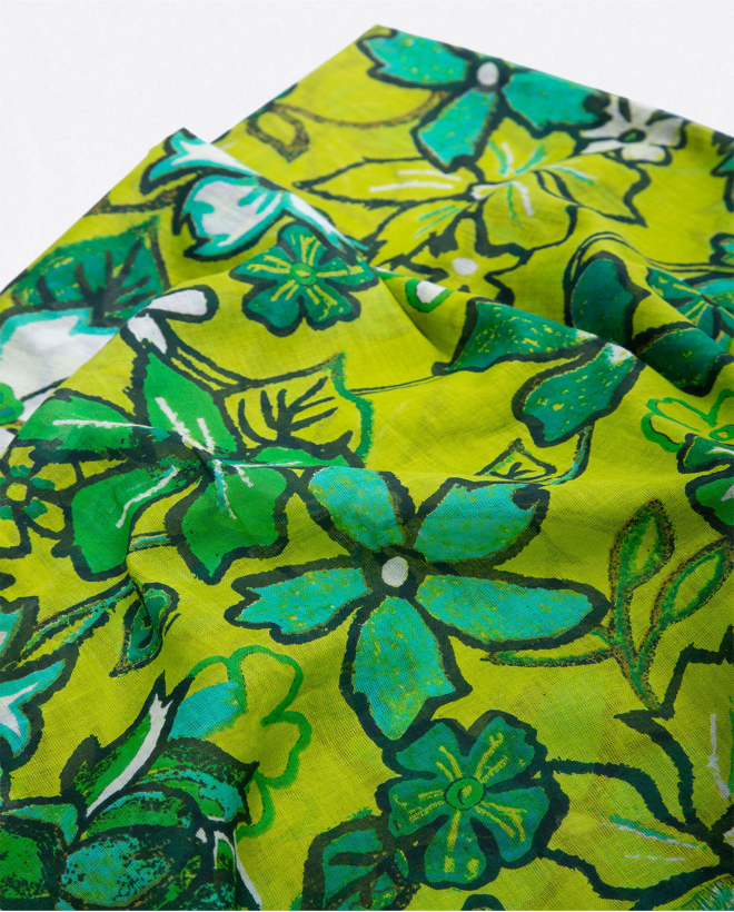 Green floral print sarong...
