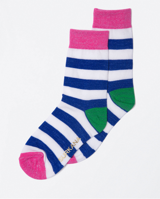 Set of 5 colour lurex sock shorts Blue