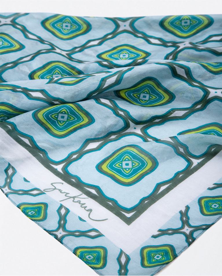  square paisley print scarf Turquoise