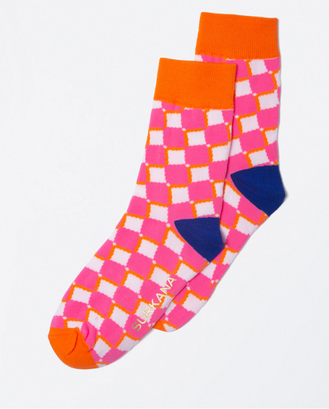 Set of 5 colourful printed sock shorts Pink