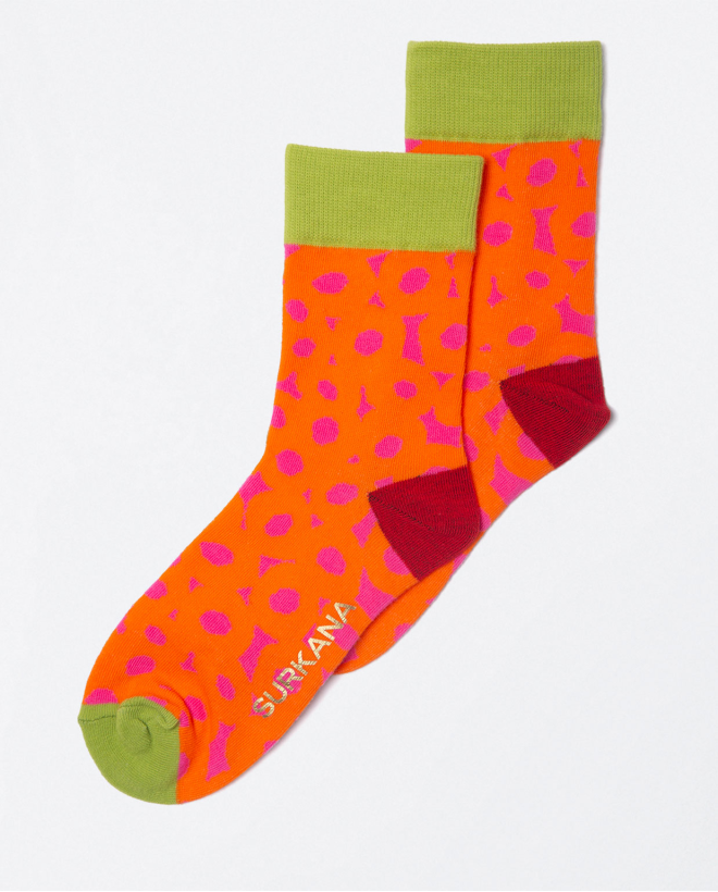 Set of 5 colourful printed sock shorts Coral